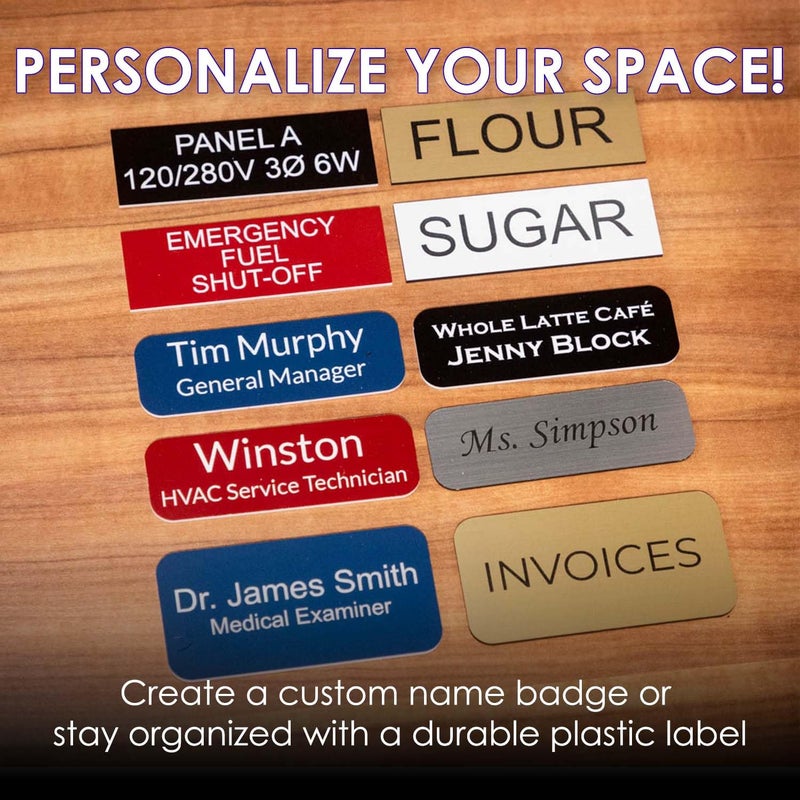 All Quality Red Name Tag Blanks â€“ 25 Pack, 1.5" x 3", Round Corners, DIY Engravable Plastic Badges with Magnetic Backing â€“ All Quality Badges - Image 2